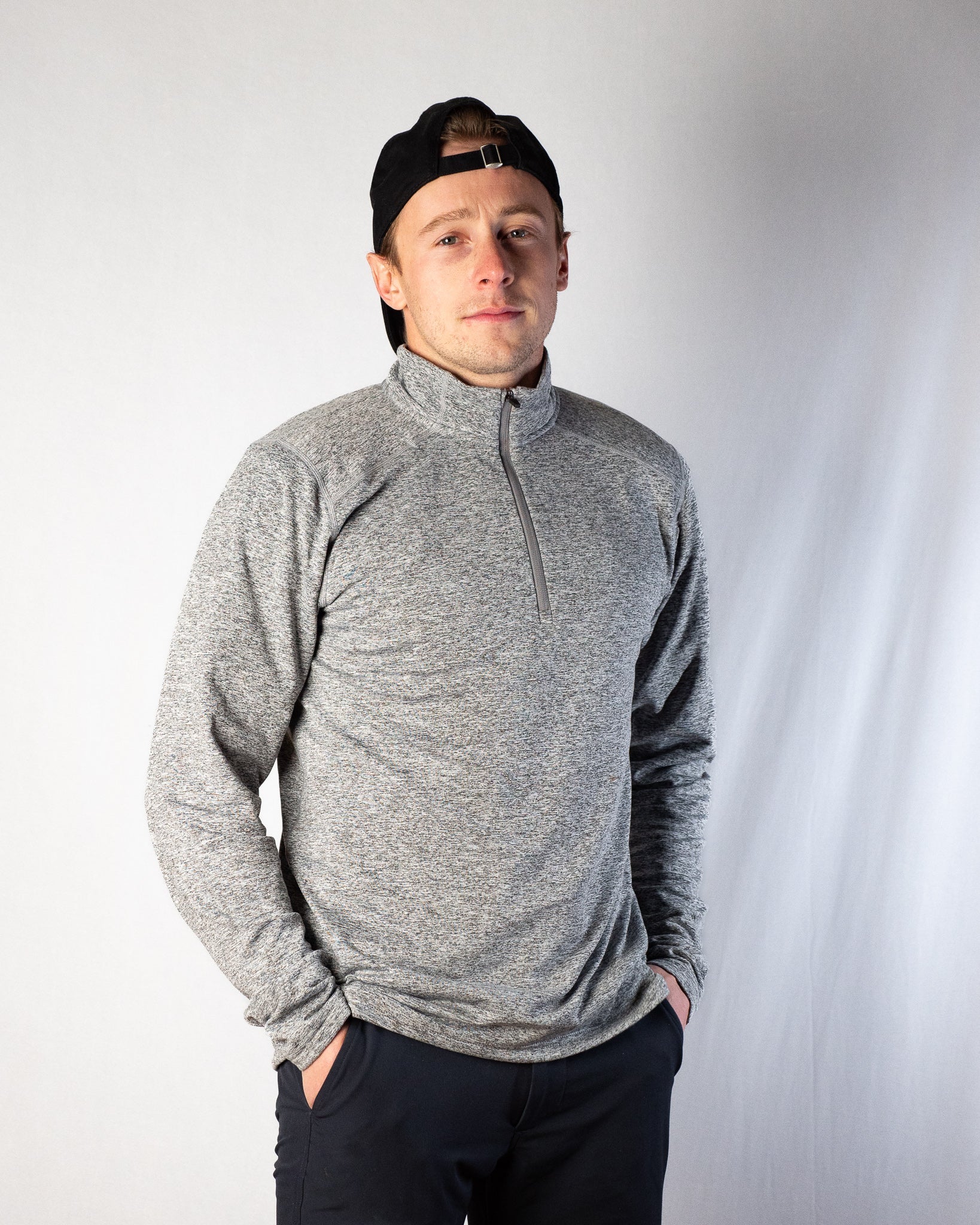Core Quarter Zip - Heather Grey