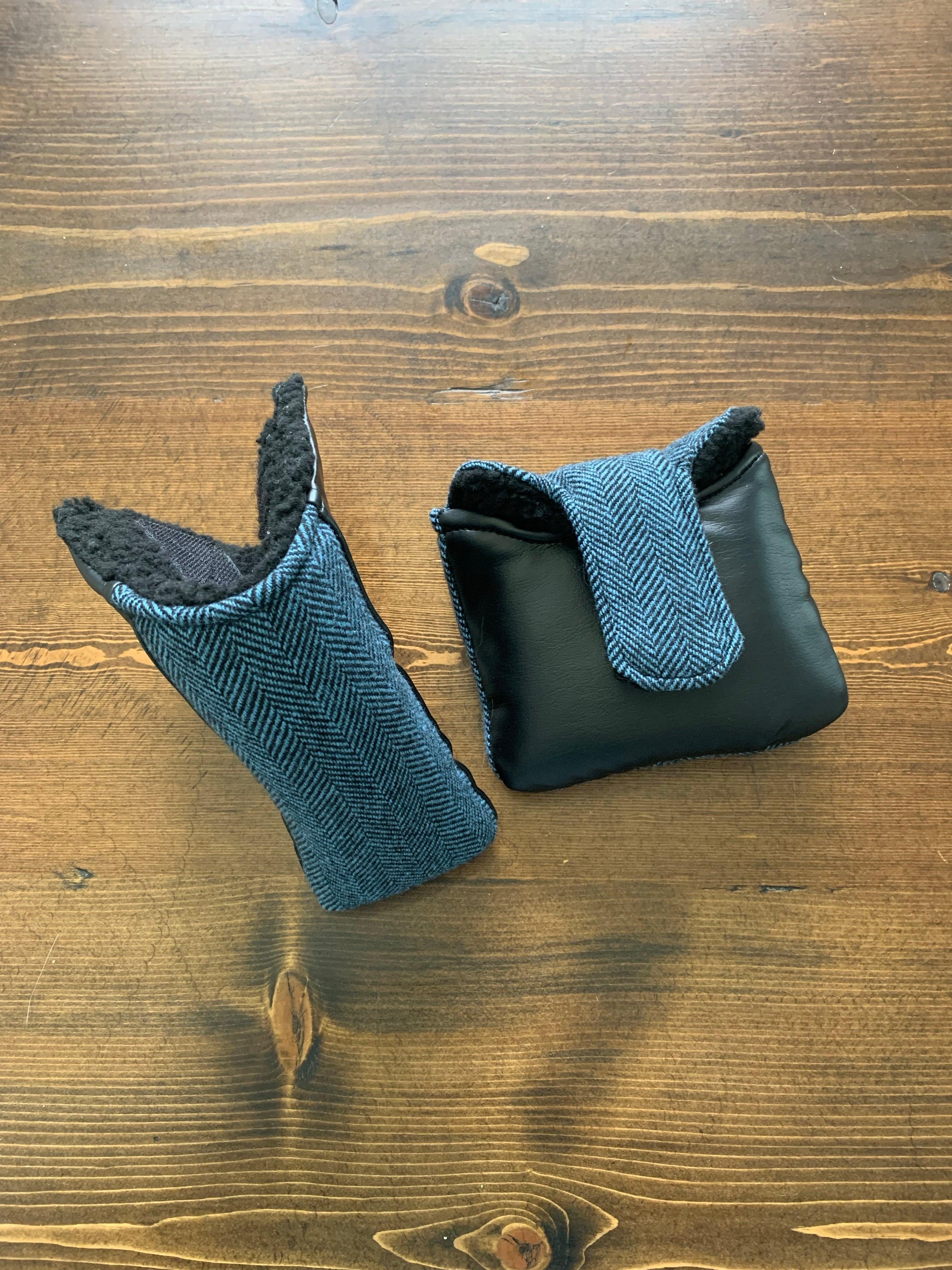 Midnight Herringbone Putter Headcovers Pacific Golf Warehouse Pioneer Golf Co. golf, golf accessories, head cover, headcover, headcovers