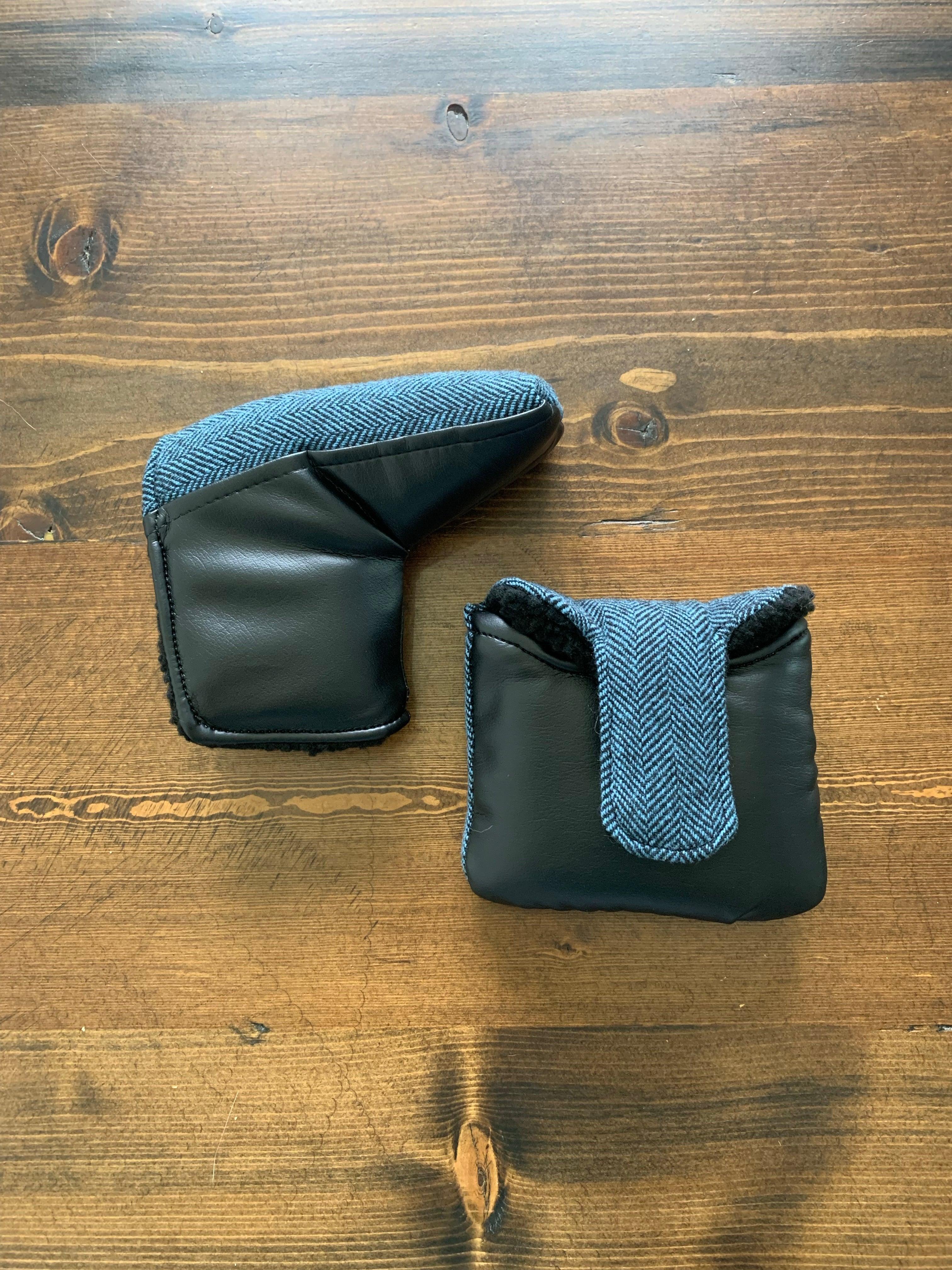 Midnight Herringbone Putter Headcovers Pacific Golf Warehouse Pioneer Golf Co. golf, golf accessories, head cover, headcover, headcovers