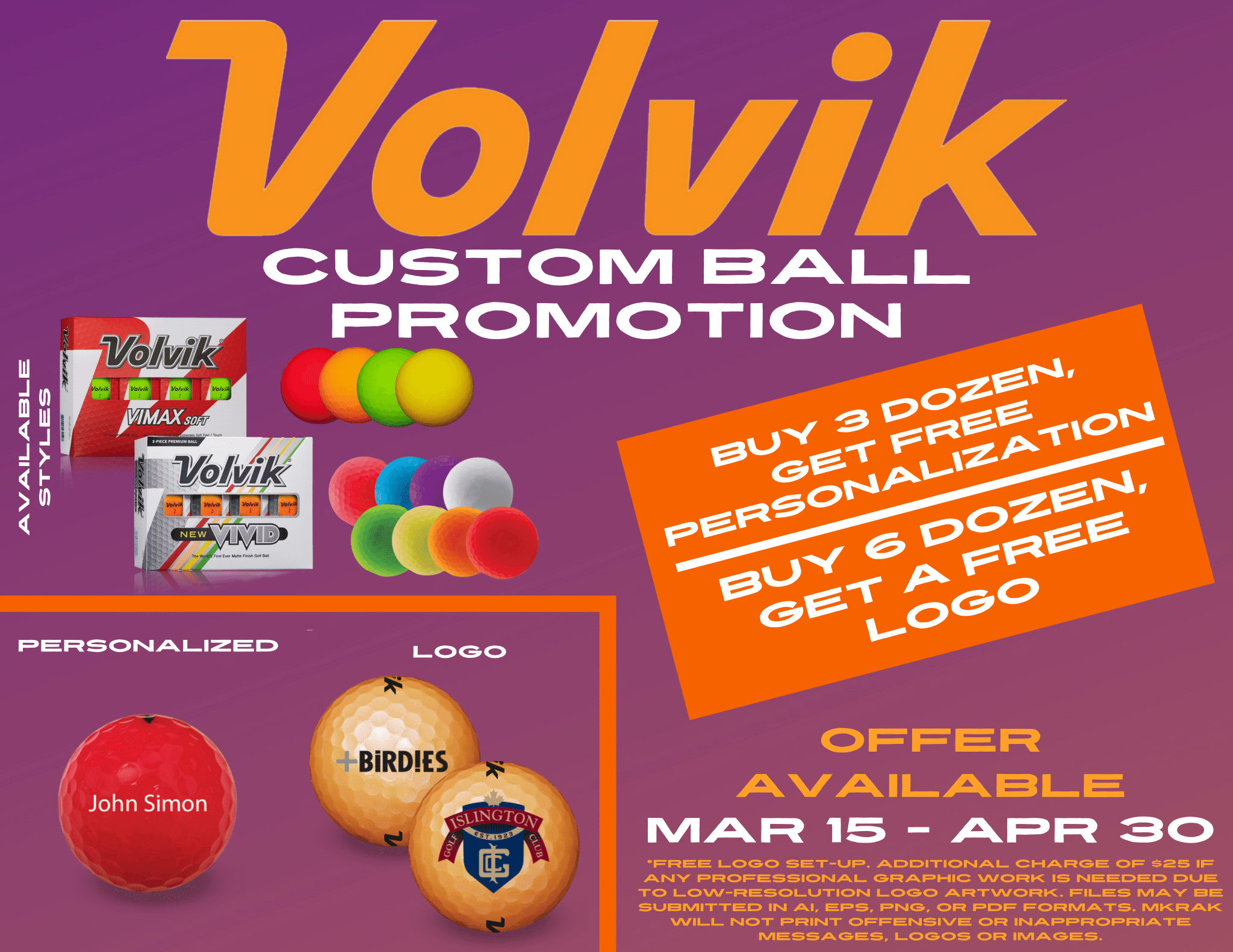 Vivid Golf Balls Pacific Golf Warehouse VOLVIK Volvik Colored Golf Balls