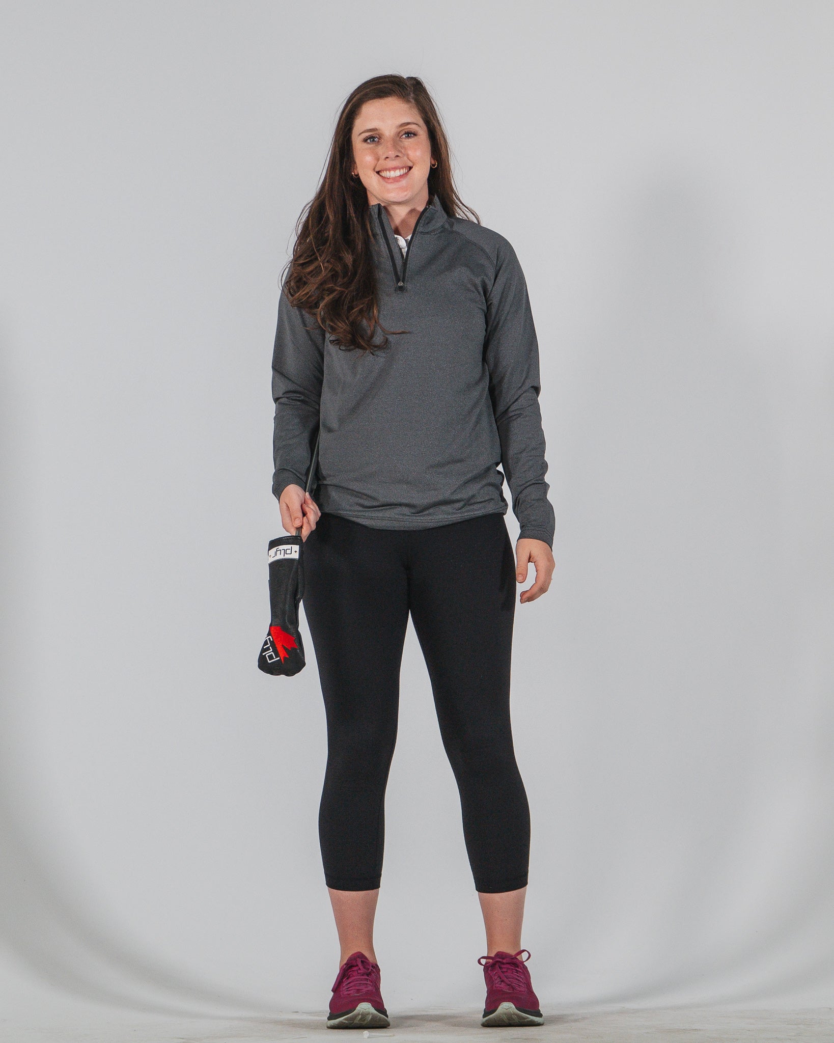 Women's Etiquette Quarter Zip - Heather Charcoal