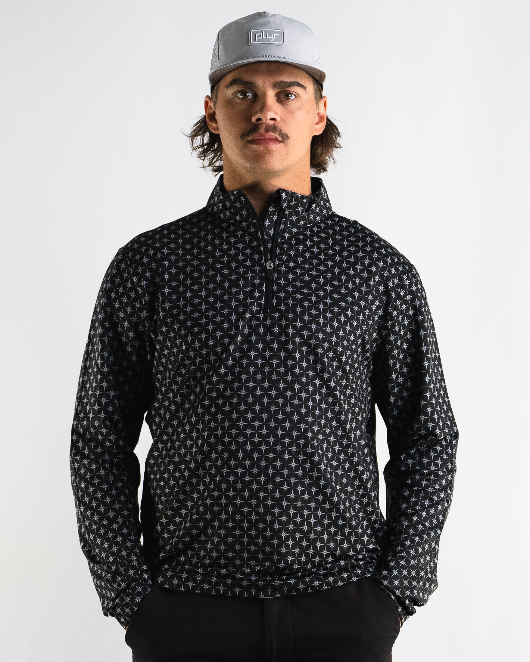 Aztec Quarter Zip - Black