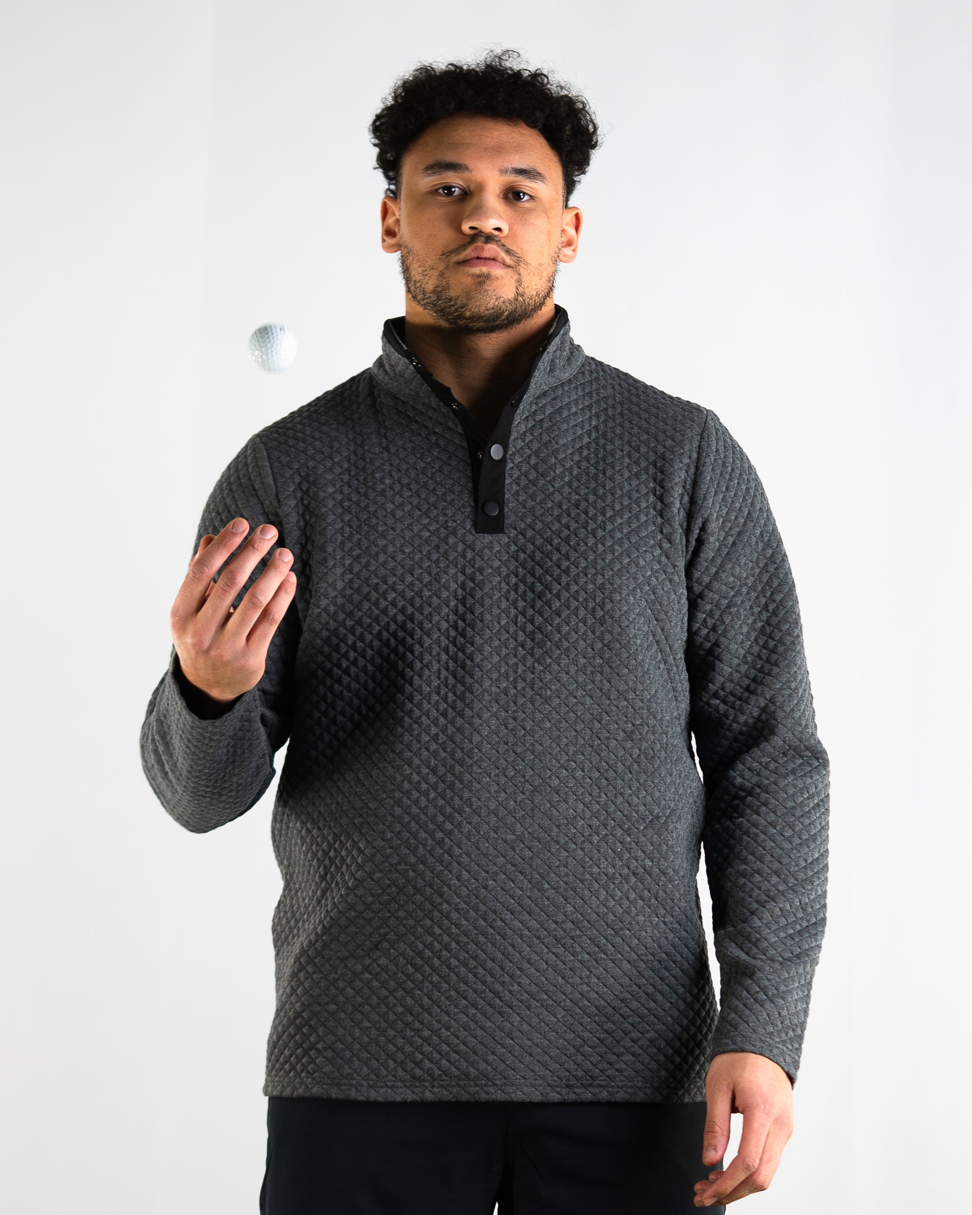 Stratus Button Up - Charcoal